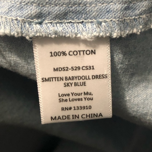 Show Me Your Mumu Women's Small Smitten Babydoll Dress in Sky Blue - Picture 4 of 6